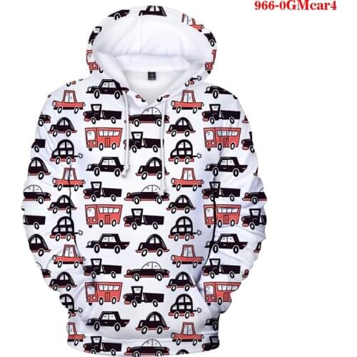 Harajuku Car Print Hooded Long Sleeve Autumn Warm Womens Clothing Teens Girls Funny Graphic Oversized Hoodies Women Sweatshirts