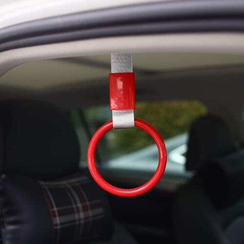 JDM Round Car Interior Pull Ring Subway Train Bus Handle Strap Charm Drift RING Car Rear Bumper Warning Loop