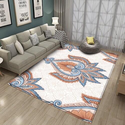Fashion Abstract Printed Carpet Colorful Flower Flannel Rug Wedding Carpet No-islip Living Room Carpet Large Girls Room Mat Home