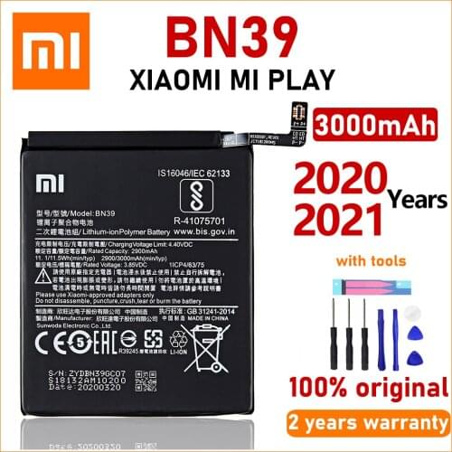 Xiao Mi New 100% Original 3000mAh BN39 Battery For Xiaomi Play MiPlay Mi Play Mobile Phone Batteries Bateria With Gift Tools