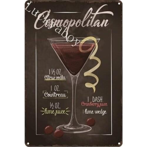 [] Mai Tai Bloody Mary Negoni Cocktail Metal Signs Home Decor Vintage Tin Signs Pub Home Decorative Plates AL036