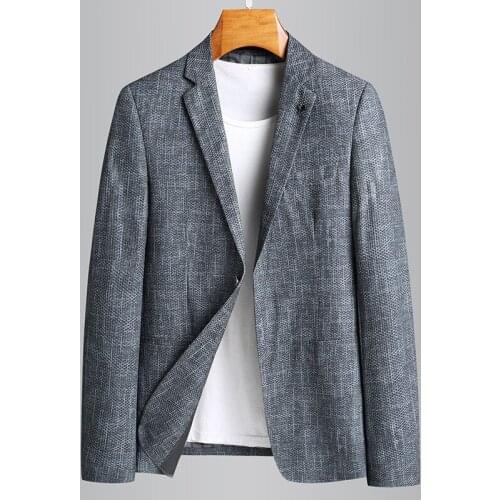Man Spring Summer Male Blazer Luxury Breathable Mesh Casual Grey Blazer Men Fashion Slim Fit Man Blazer Plus Size 4XL