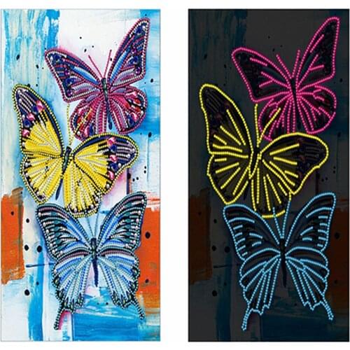 5D Color Night Luminous Diamond Painting Special Shaped Butterfly Diamond embroidery cross stitch Kit Rhinestone Christmas Gifts