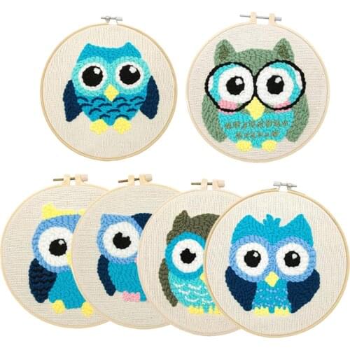 Owl Punch Needle Embroidery Kits Punch Needle Pen DIY Latch Hook Kit Needlework