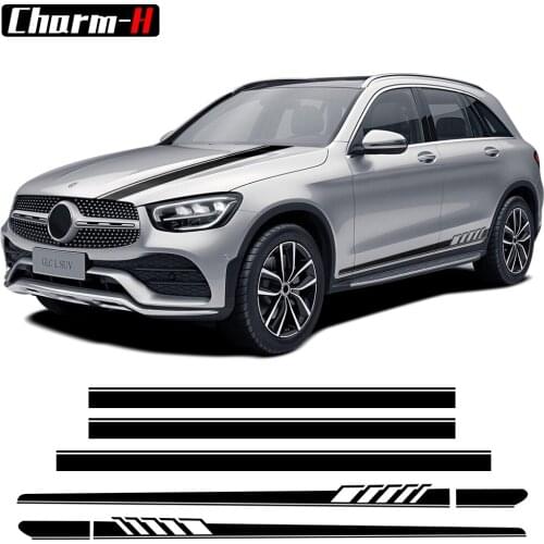 Car Door Side Stripes Skirt Sticker Edition 1 Styling Car Hood Decal for Mercedes Benz GLC Class X253 Coupe C253 AMG Accessories