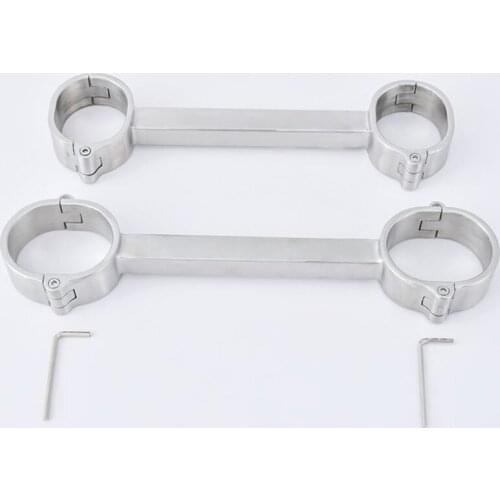 Stainless Steel Spreader Bar Fixed Handcuffs BDSM Bondage Torture Sex Game Restraint Hand Cuffs Adult Toys Sex Tools For Couples