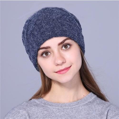 Xthree New Double layer keep warm winter hat for women cheap girl 's hat knitted hat Cotton beanies cap new thick female cap
