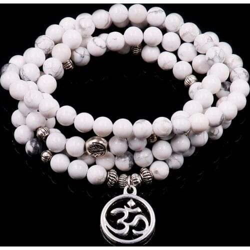 New Designed Women`s Bracelet Trendy 108 Mala Howlite Heart Bracelet Women Tree of Life High Quality Yoga Jewelry Men Gift