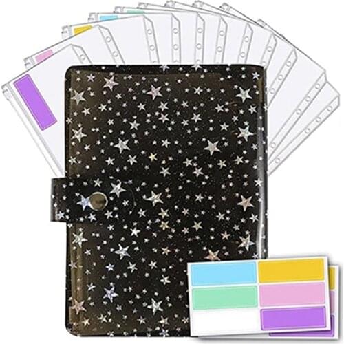 Star A6 Binder Sleeve, for Budgeting, Binder Pocket Cash Envelope Wallet, Budget Planning Notepad, Cash Envelope Binder
