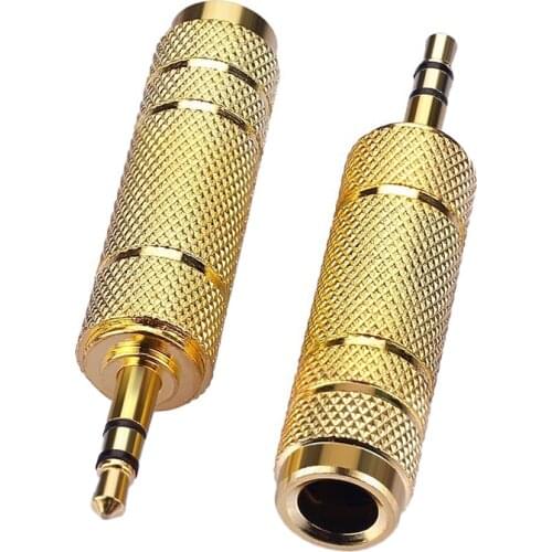 1-5PCS 3.5mm Male to 6.35mm Female Audio Adapter Connector For Mobile Phone PC Notebook 3.5 plug to 6.35 Jack Stereo Speaker