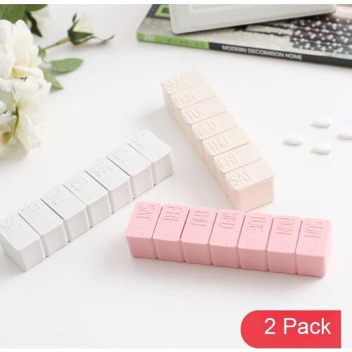 Plastic 7 Days One Week Small Medicine Pill Case Pill Drug Box Mini Pillbox Container Dispenser Independent Lattice Pill Case