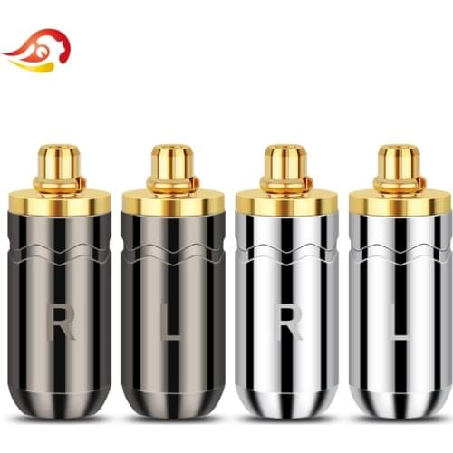 QYFANG Aluminum Alloy Plug Audio Jack Gold Plated Earphone MMCX Pin Wire Connector Adapter For W30 W80 SE846 SE535 Headphone