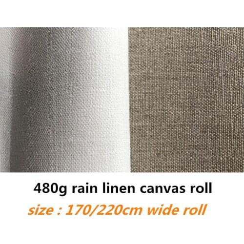1.7m/2.2m wide 10m long pure rain linen canvas roll for artists with top grade quality