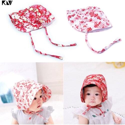 KLV Newborn Baby Hat Floral Vintage Photography Cotton Beanie Boys Girls Props Cap Kids Bonnet Children Hat Baby Caps