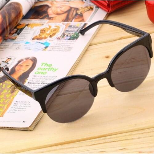 Hot Stylish Unisex Classic Round Shape Circle Frame Semi-Rimless Sunglasses Eyewear Outdoor Men Women Sunglasses Unique