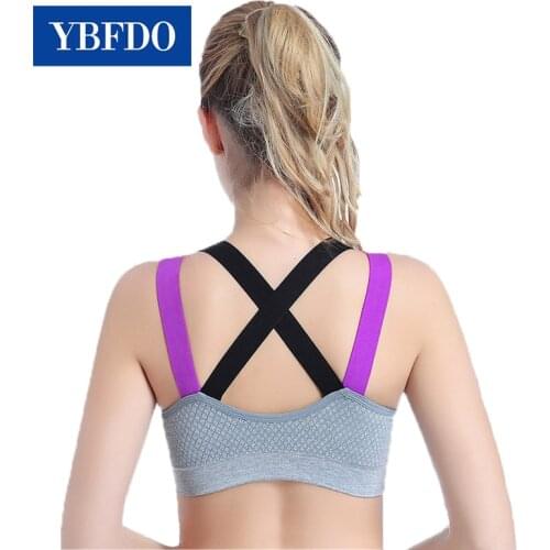 YBFDO Sports Bra Wear For Women Gym Yoga Bra Top Fitness Cross Wirefree Push Up Shockproof Underwear Active Running Brassiere