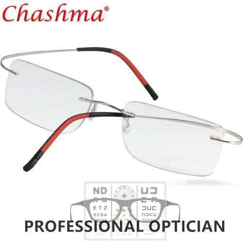 Titanium Rimless Glasses Mens Optical Glasses Prescription Anti blue light Oculos Myopia Multifocal Lens Men Frame Glasses