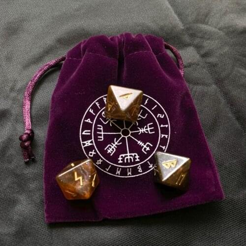 3 Pcs 8-Sided Rune Dice Resin Assorted Polyhedral Dices Set Divination Table Board Roll Party Cards Playing Game Toys