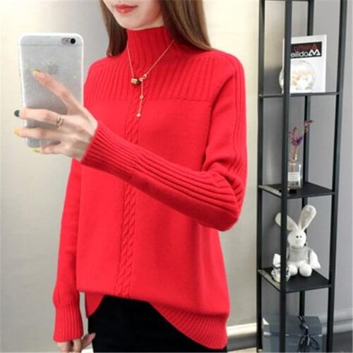 Knitted Turtleneck Women Autumn Winter 2020 New Ladies Jumper Korean Sweater Female Long Sleeve Pullover pull Femme tops H354