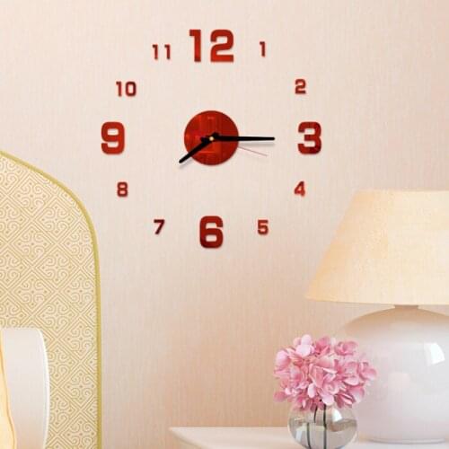 DIY 3D Mirror Acrylic Quartz Clocks Mute Adhesive Wall Clock Sticker Removable Wall Sticker For Bedroom Living Room