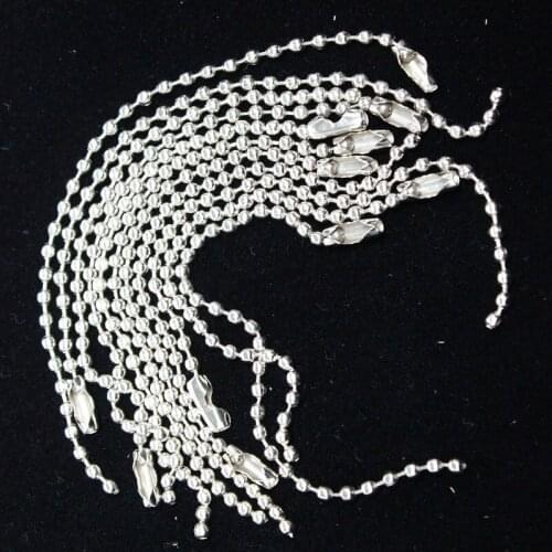 12cm 500pcs Sliver Tone Connector Clasp Ball Chains Metal Bead Chains For Necklace Price Label Tag