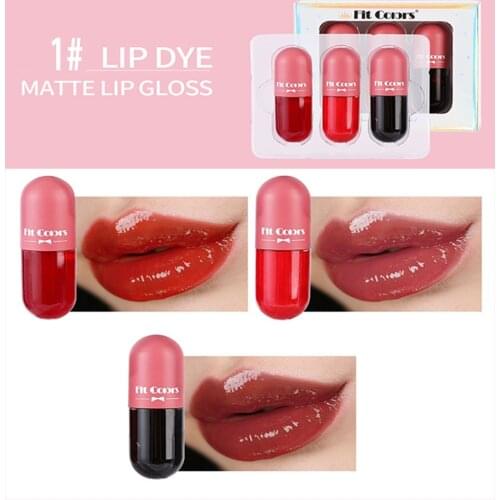 3pcs Lip Plumping Liquid Lipgloss Pearlescent Fine Flash Moisturizing Temperature Control Color Changing Capsule Lip Oil Set