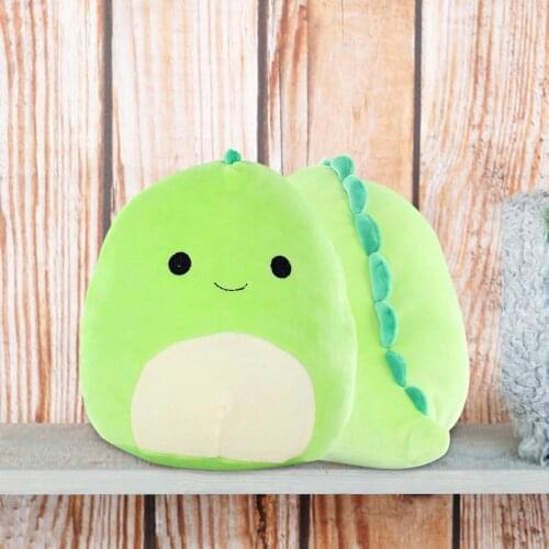 30CM Lovely Dinosaur Plush Doll 3D Stuffed Animal Dino Toy Green Pillow Soft Lumbar Back Cushion Plush Stuffed Toy Home Decor