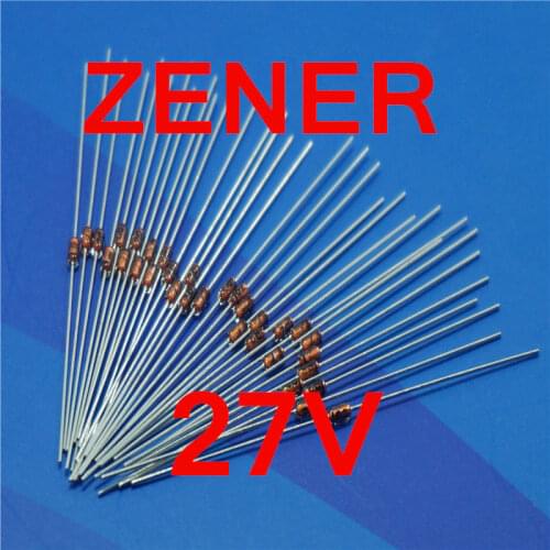 500 pcs/lot ) 27V 1/2W Zener Diode, 0.5 Watt, DO-35 Package