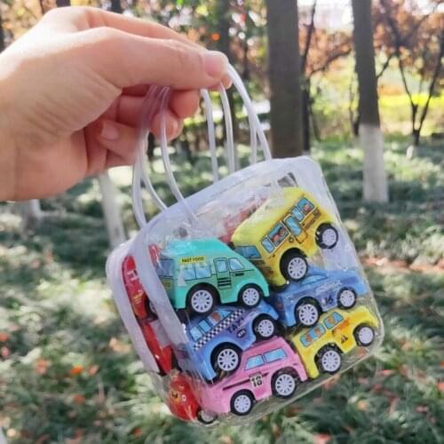 6Pcs Cartoon Pull Back Racing Cars Plastic Hot Wheels Tractor Diecast Vehicle Model Classic Toys For Children Kids Boys Gift