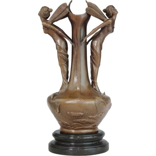 Bronze Fairys Vase Statue Vintage Sculpture Art Hot Casting Brass High-Grade Home Cabinet Decoration Gifts