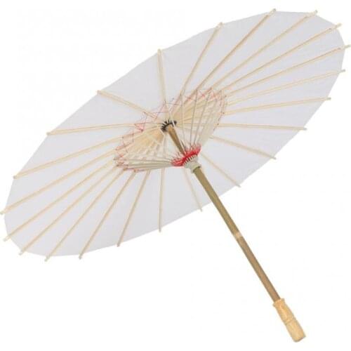 Oil Paper Umbrella Classic White DIY Paper Umbrella Parasol Wedding Party Decor Women Umbrella Chinese Vintage Dance Decor