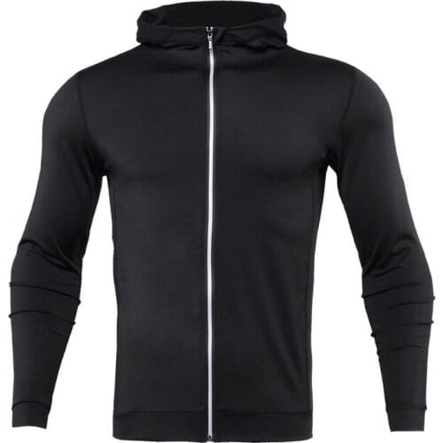 Quick-drying jacket mens tight breathable warm jacket running clothes fitness clothing long-sleeved sweater reflective zipper