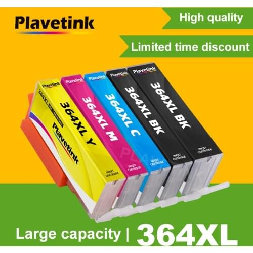 Plavetink 5 Color 364XL Compatible Ink Cartridge Replacement For HP 364 XL Photosmart 7510 C5380 C6380 C309a C310a Printer