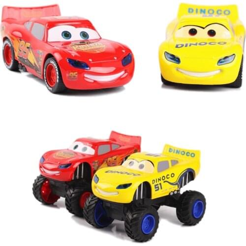 Disney Pixar Cars Lightning Mcqueen Monster Pull Back Flashing Cruz Ramirez Diecast Model Car Toys Birthday Gift For Childrens