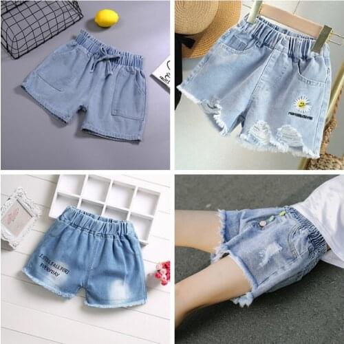 New Girls jeans children clothing jeans, Kids jeans 3-15year children shorts for girl shorts 2019 summer new shorts for girls