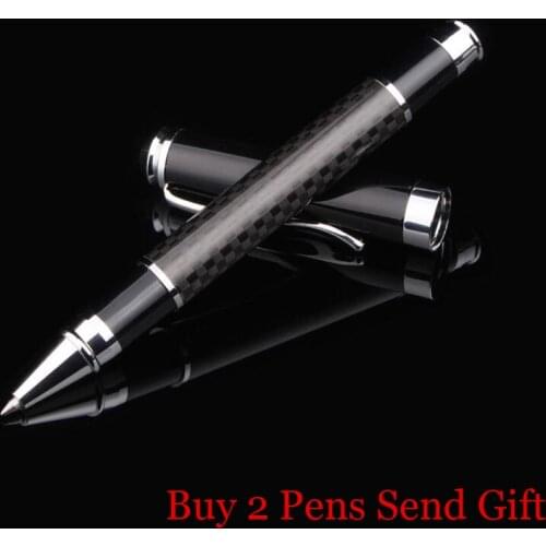 Hot Selling Luxury Brand Metal Roller Ballpoint Pen Carbon Fiber Brand Writing Roller Pen Buy 2 Pens Send Gift