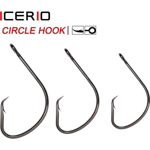 [100pcs] Tournament Approved Sharp High Carbon Steel Octopus Circle Hook for Saltwater Fishing Size 1# 1/0# 2/0# 3/0# 4/0# 5/0