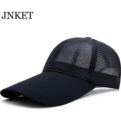JNKET New Unisex Long Visor Mesh Baseball Cap Sun Hat Breathable Baseball Hats Summer Hat Adjustable Snapback Hat Gorras
