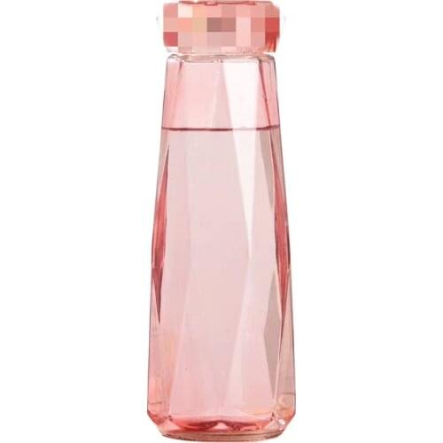 Colorful crystal water bottles diamond cup creative rhombus glass water bottle milk tea bottle eco friendly clearance sale items