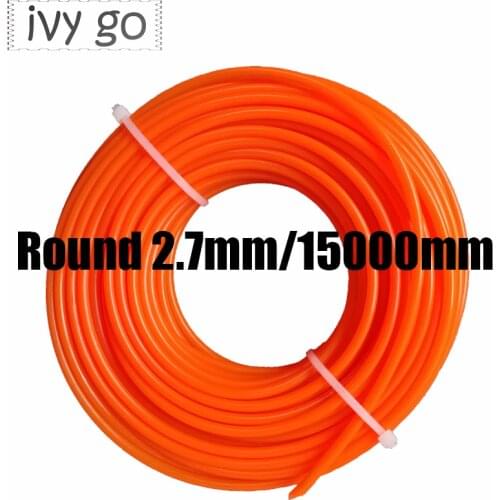 2.7mm*15m Brush Cutter Nylon Line Grass Trimmer Head Strimmer Round Rope Mowing Wire Lawn Mower Replacement Spare Accessories