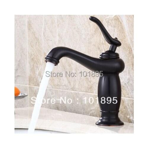 L15708 - Luxury Deck Mounted Black Color Brass Basin Tap