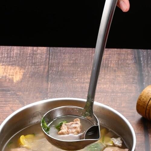 Stainless Steel Oil Separator Soup Ladle Gravy Food Fat Separator Skimmer Spoon for Home Kitchen and Cooking Soup Gadget P15F