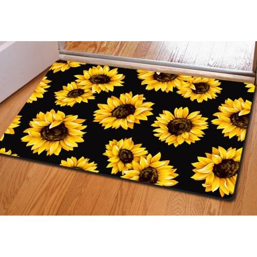 Cute Sunflower Carpet Bathroom Entrance Doormat Bath Indoor Floor Rugs Absorbent Mat Door Mats Kitchen Rug for Home Decorative