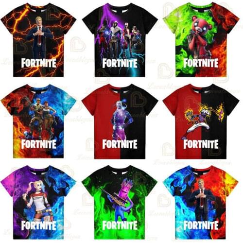 Battle Royale Fashion Thin Teen Clothes Fortnite Shooting Game 3d Tees Boys Girls Tops Tshirt Hero Childrens Wear Kids T-shirt
