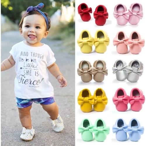 2020 Handmade Soft Bottom Fashion Tassels Baby Moccasin Newborn Babies Shoes 14-colors PU leather Prewalkers Boots