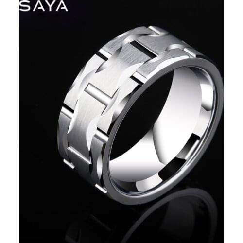 Men Ring, 10mm Tungsten Carbide Statement Wedding Ring for Anniversary, Party, Customized, Free Shipping