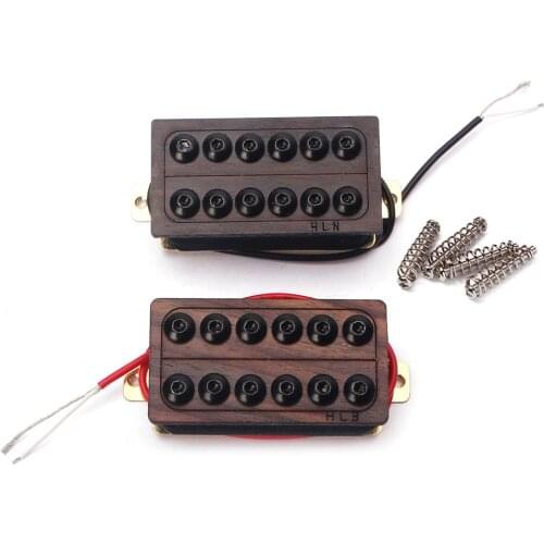 2Pcs Wood Metal Electric Guitar Humbucker Double Coil Neck Bridge Pickups Set Humbucker Double Coil Neck Bridge Pickups Set Pick