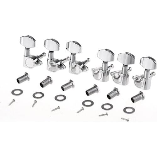 Musiclily Pro 3x3 Epi Style Sealed Guitar Tuners Tuning Pegs Keys Machine Heads Set for Les Paul Style Guitar, Big Button Chrome