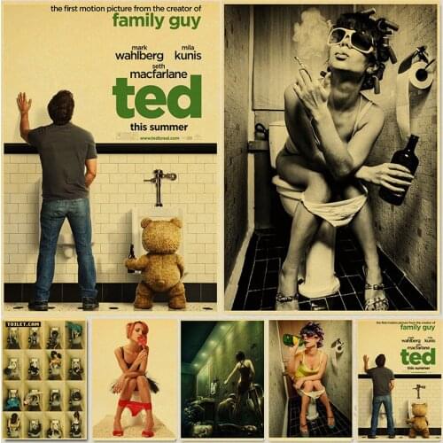 Toilet story Art Painting Wall Retro Poster Bathroom Toilet Wall Decorative Posters Art Wall sticker