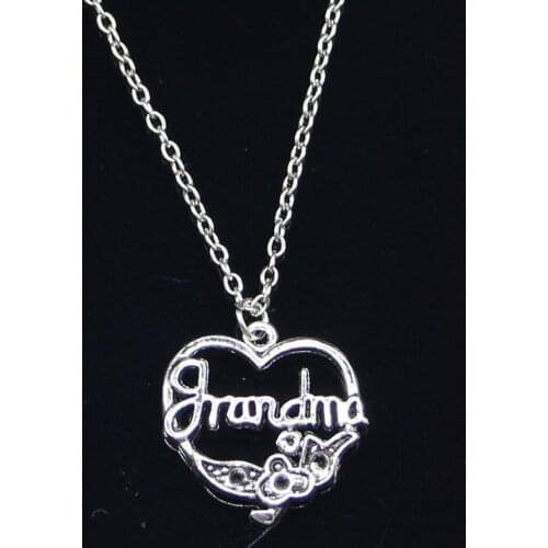 New Fashion Necklace 24x24mm grandma heart flower Pendants Short Long Women Men Colar Gift Jewelry Choker